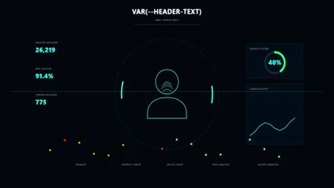 Animated Dark Blue User Profile Dashboard Interface Stock Footage 340879867