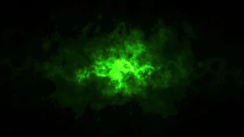 Animated dark glossy and shiny green smoke cloud background Stock Footage 268695199