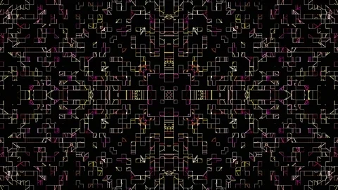 Animated Dark Moving Geometric Square Lines Pattern Video Stock Footage 200988873