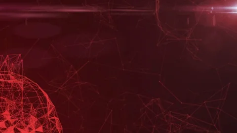 Animated Dark RedPlexus Futuristic Background Video Stock Footage 126740348
