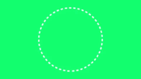 Animated Dashed Circle Highlight Overlay Focus Centered Ring Loop Green Screen Stock Footage 332413549