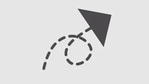 Animated dashed curved arrow pointing direction in transparent background. Stock Footage 323638828