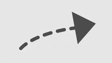 Animated dashed curved arrow pointing direction in transparent background. Stock Footage 323639122