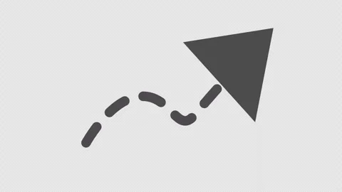 Animated dashed curved arrow pointing direction in transparent background. Stock Footage 323640947