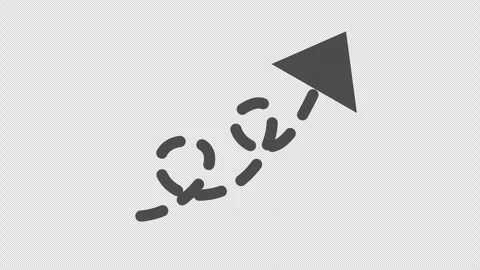 Animated dashed curved arrow pointing direction in transparent background. Stock Footage 323641372