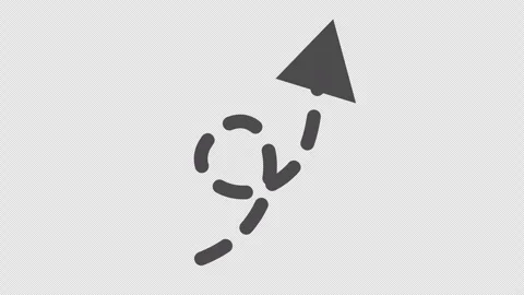 Animated dashed curved arrow pointing direction in transparent background. Stock Footage 323641462