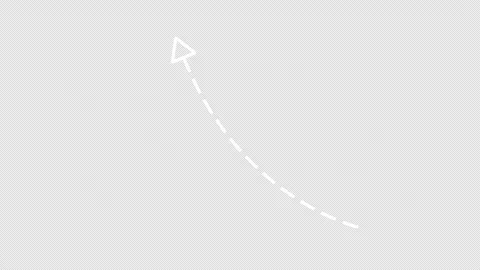 Animated dashed line arrows with arrowhead set with alpha channel Stockbeeldmateriaal 299837152