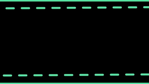 Animated dashed line border. Green marquee frame on a black background. Stock Footage 315143727
