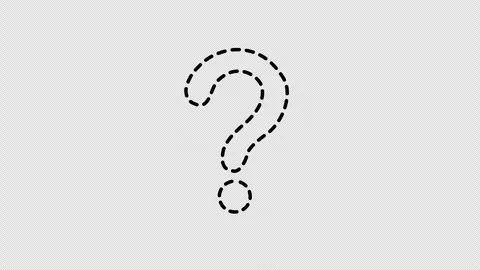 Animated Dashed Line Question Mark Icon Motion Graphics Overlay Stock-Footage 347356431