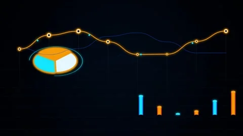 Animated Data Charts Graphs and Financial Statistics Display Stock-Footage 346797425
