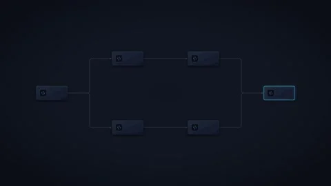 Animated data flow diagram with glowing nodes and connection lines for tech.. Stock Footage 337552556