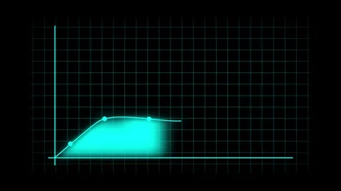 Animated data growth graph chart technology line neon teal business finance.. Stock Footage 316513029