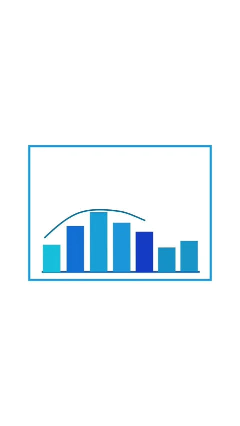 Animated data infographic vertical video. Business progress chart with blue.. Video stock 321628222
