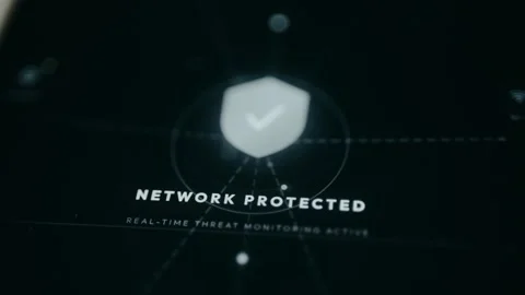 Animated data packets traveling along dashed connection lines between nodes and Stock Footage 331571938