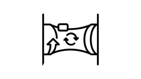 Animated Data Pipeline Network VPN Tunneling Flow Outline Line Drawing Icon 库存影片 337240718