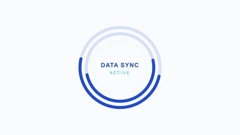 Animated Data Sync Loading Circle Graphic on White Background 库存影片 333722015