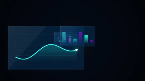 Animated Data Visualization Showing a Dynamic Line Graph with Fluctuating M.. Vídeos de archivo 347359661