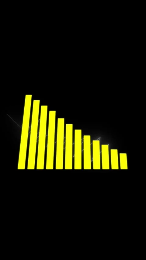 Animated data visualization yellow declining bars vertical video. Animated .. Stock Footage 321722288