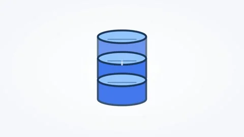Animated database icon stacked cylinders, horizontal 16:9 seamless loop HD Stock Footage 345160600