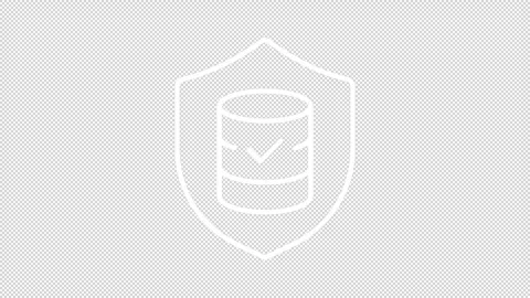 Animated database security white line icon 스톡 동영상 331842536
