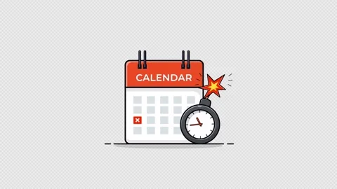 Animated Deadline Concept Video - Transparent Stock Footage 288864851