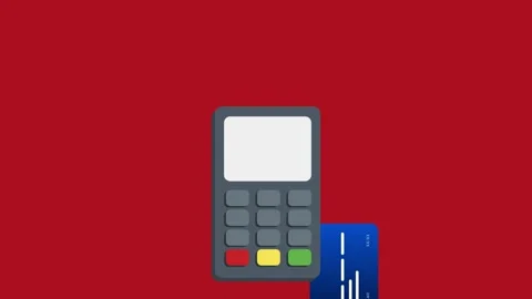 Animated debit transaction failed icon for shopping. Video stock 302625686