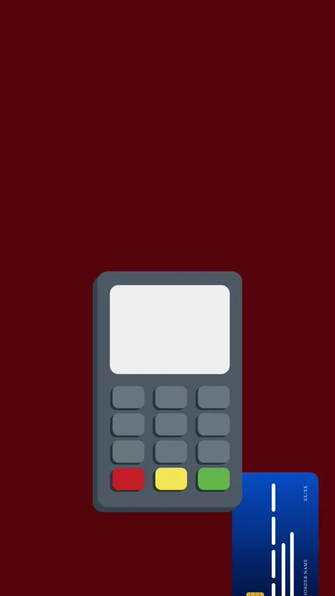 Animated debit transaction failed icon for shopping. Stock Footage 302625687