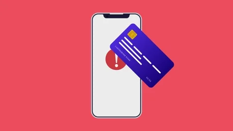 Animated debit transaction failed icon for shopping. Stock Footage 302724654