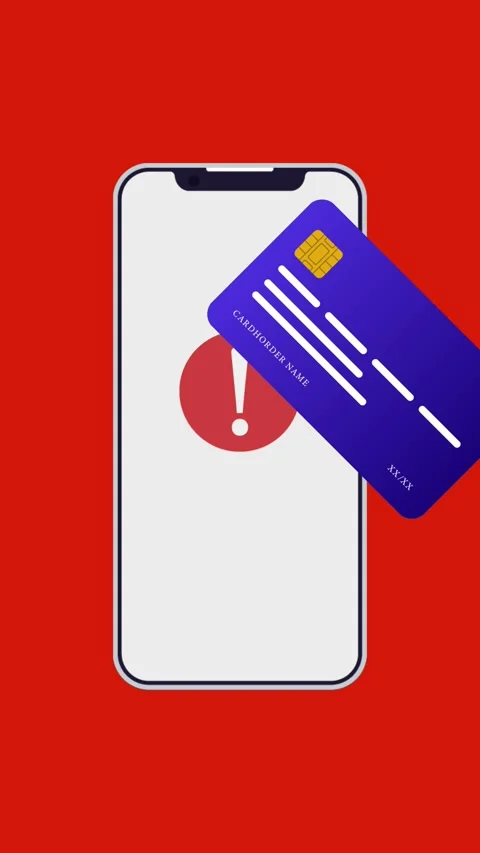 Animated debit transaction failed icon for shopping. Stock Footage 302724661