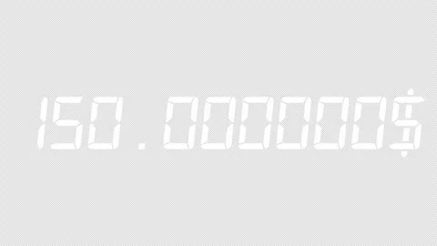 Animated Decimal Number Counter from 0.000000 to 150.000000 Video stock 312891269