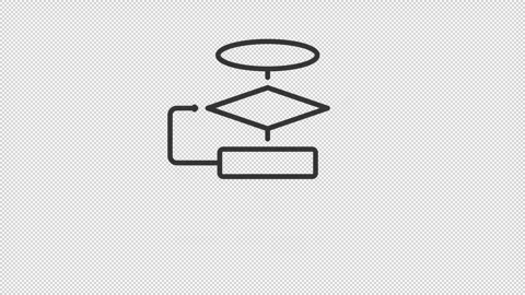 Animated decision flowcharts line icon Stock Footage 335745667