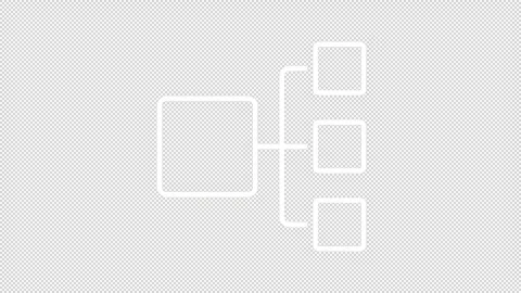 Animated decision tree white line icon Stock Footage 337773909