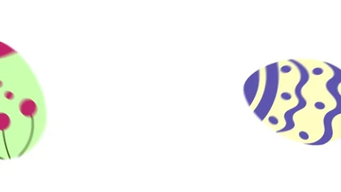 Animated Decorated Easter Eggs Rolling in a Seamless Loop Vídeo Stock 330065699