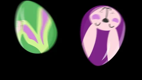 Animated Decorated Easter Eggs Rolling, Seamless Loop on Black Background Vídeo Stock 330466582