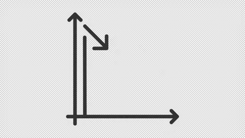 Animated decrease diagram line icon Stock Footage 248423326