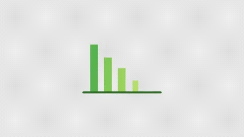 Animated decreasing green bar chart showing cost reduction for corporate pr.. 스톡 동영상 341892503