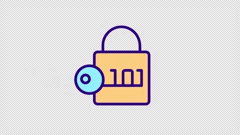 Animated decryption color icon Video stock 220284143