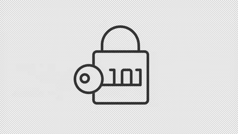 Animated decryption linear icon Video stock 220082909