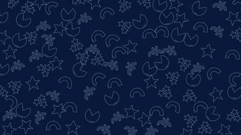 Animated deep blue background with white stars and geometric shapes seamles.. Stock-Footage 333488874