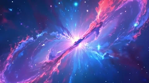 Animated Deep Space Nebula Formation with Bright Light and Colorful Dust Pa.. Stock Footage 314241908