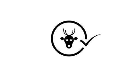 Animated deer head in circle with check mark, loading or progress animation Stock Footage 346497409