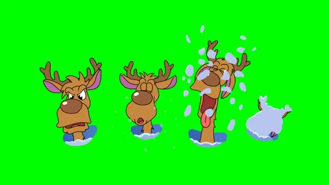 Animated deer heads Stock Footage 92858960