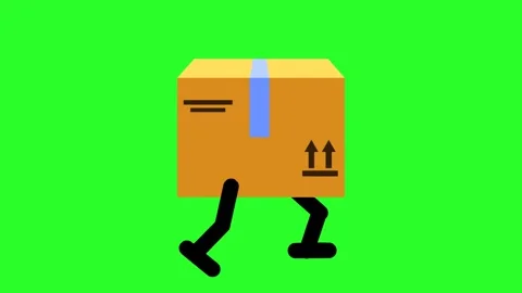 Animated Delivery Box Character Running for Shipping Concept 库存影片 317390215