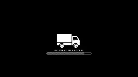 Animated delivery truck loading progress bar background shipping, logistics, cou Stock Footage 340528291