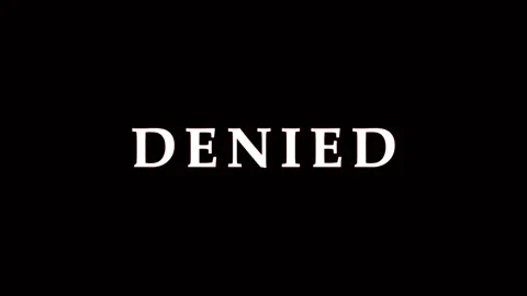 Animated DENIED text appearing with glitch effect during dark cinematic motio Stock Footage 344288045