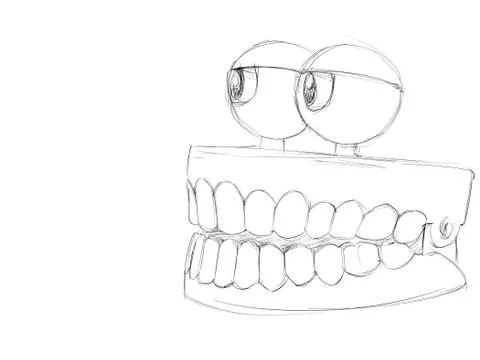 Animated denture Illustrazione stock