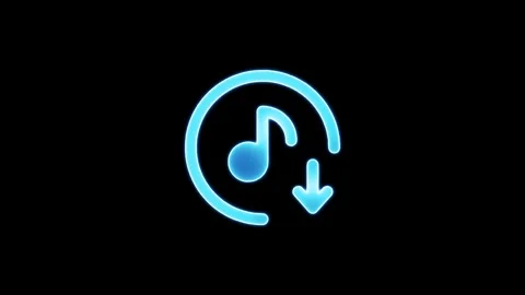 Animated design of podcast, audio and music download icon Stock Footage 305166290