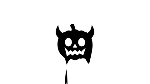 Animated devil pumpkin dripping slime graphic animation Vídeos de archivo 327761563