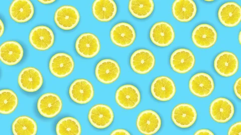 Animated diagonal pattern on a turquoise background. Lemon mockup. Stock Footage 128704357