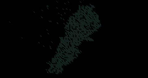 Animated Diagonal Strips Build Lebanon Country Outline Video stock 328065013